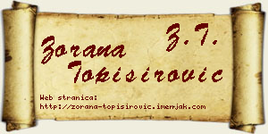 Zorana Topisirović vizit kartica